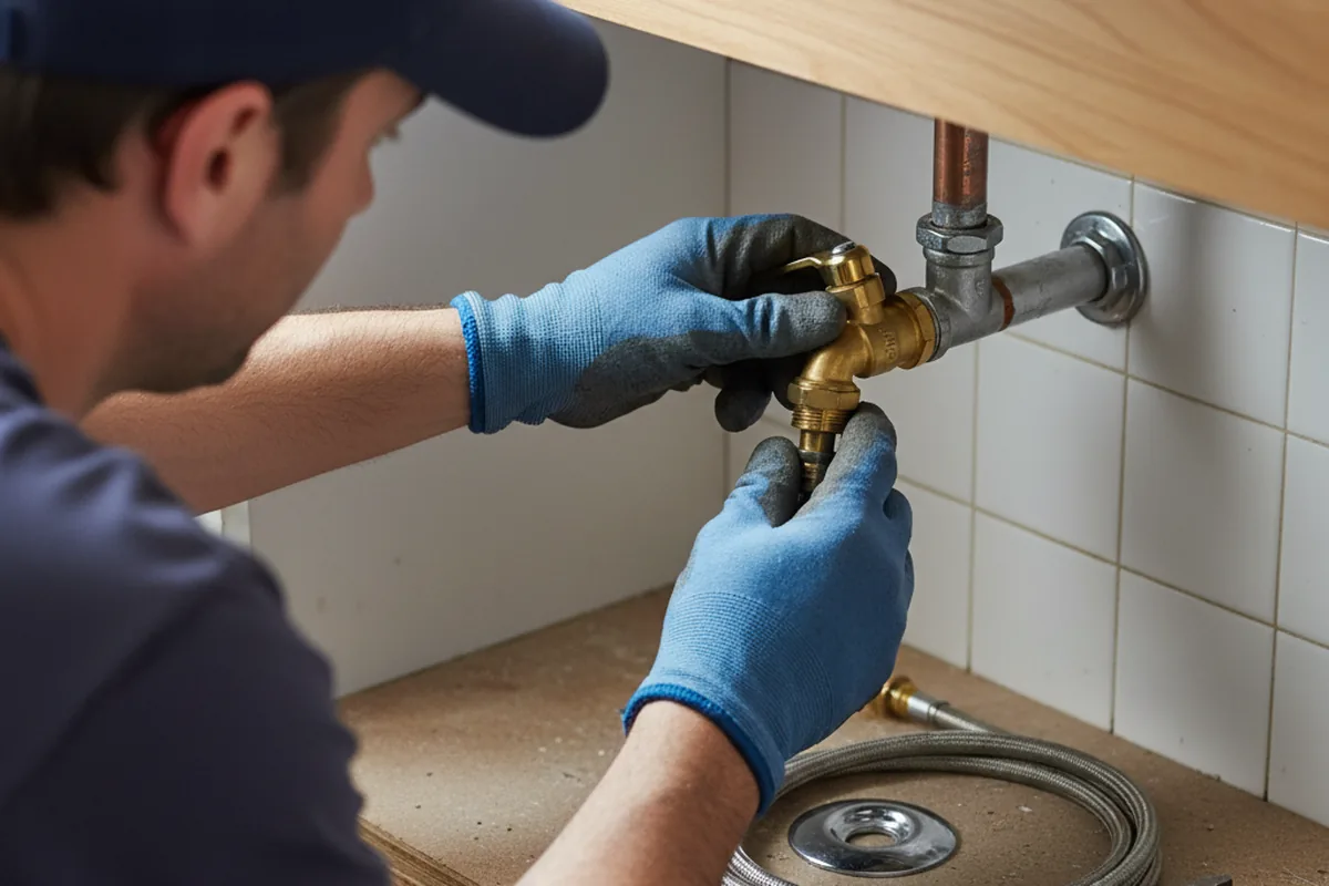 Shutoff valve and fitting work during Well Pump Repair in Fort Valley
